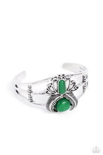 Load image into Gallery viewer, Peacock Plum Green Cuff Bracelet