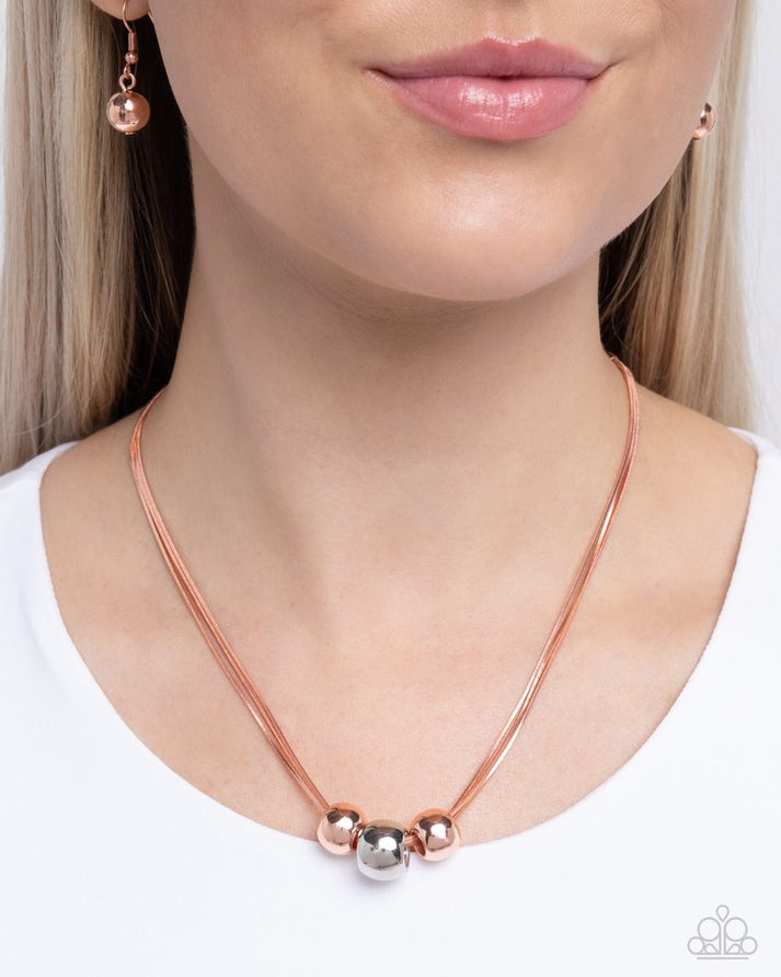 Beaming Beads Copper Necklace