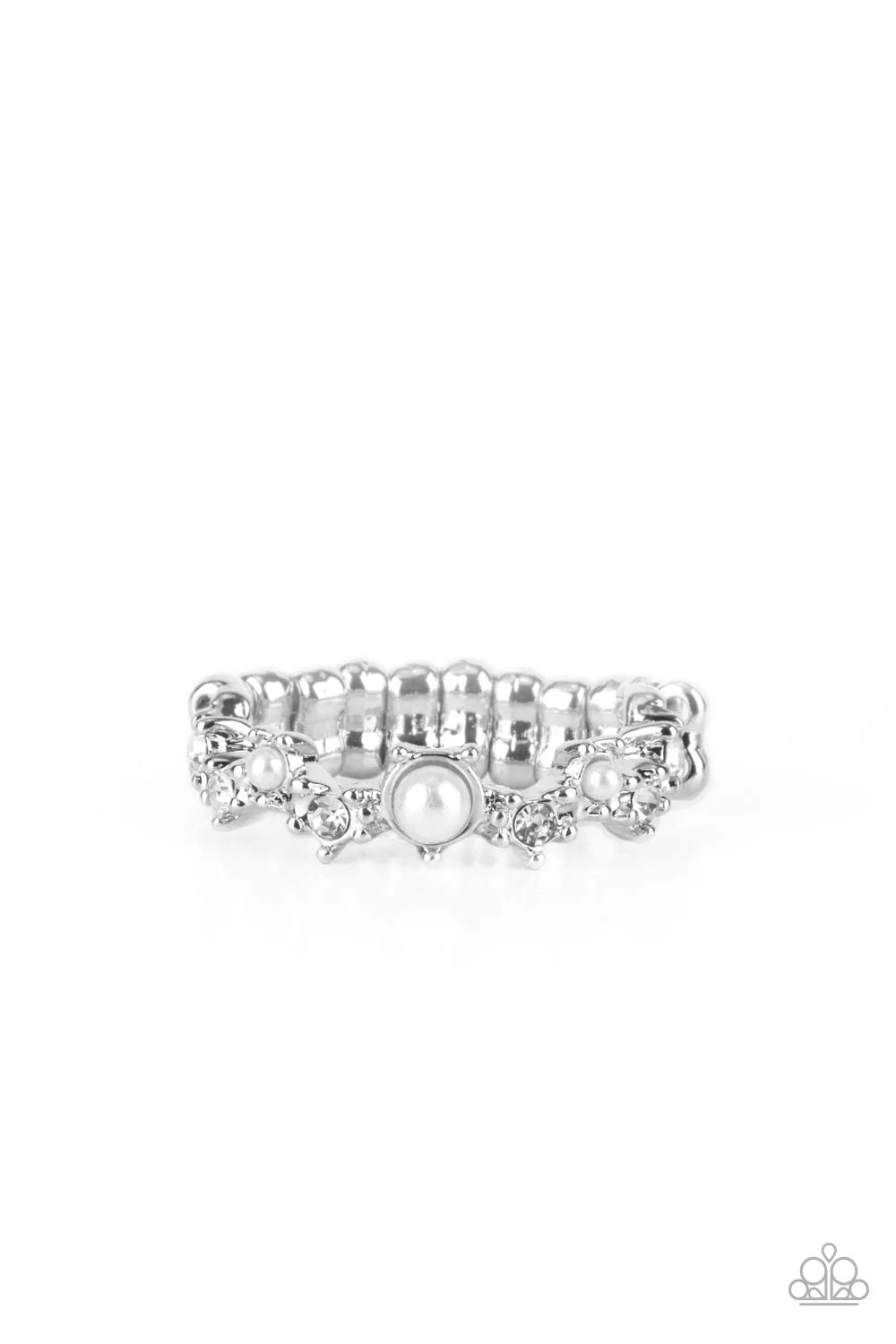Blissfully Bella White Skinny Band Ring