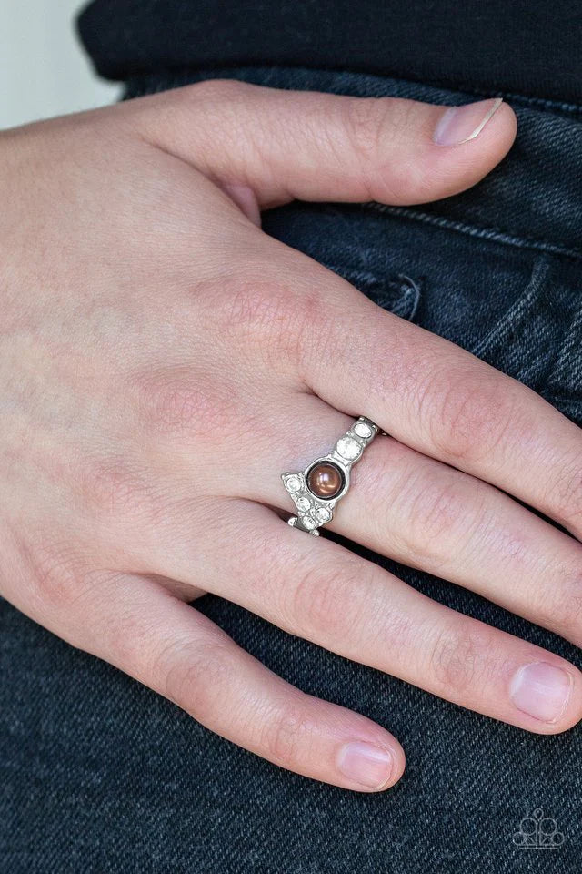 Center Stage Celebrity Brown Skinny Band Ring