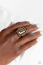 Load image into Gallery viewer, Emerald Elegance Brass Skinny Band Ring