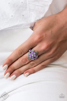 Fruity Florals Purple Skinny Band Ring