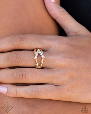 Linear Law Gold Skinny Band Ring