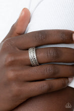 Load image into Gallery viewer, Rebellious Ridges Silver Skinny Band Ring