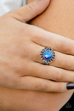 Load image into Gallery viewer, Round Table Runway Blue Skinny Band Ring