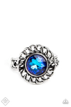 Load image into Gallery viewer, Round Table Runway Blue Skinny Band Ring