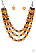 Load image into Gallery viewer, Key West Walkabout Wood Orange Necklace