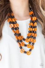 Load image into Gallery viewer, Key West Walkabout Wood Orange Necklace