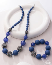 Load image into Gallery viewer, Hematite Haute Blue Necklace