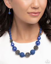 Load image into Gallery viewer, Hematite Haute Blue Necklace