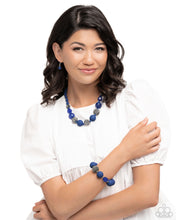 Load image into Gallery viewer, Hematite Haute Blue Necklace