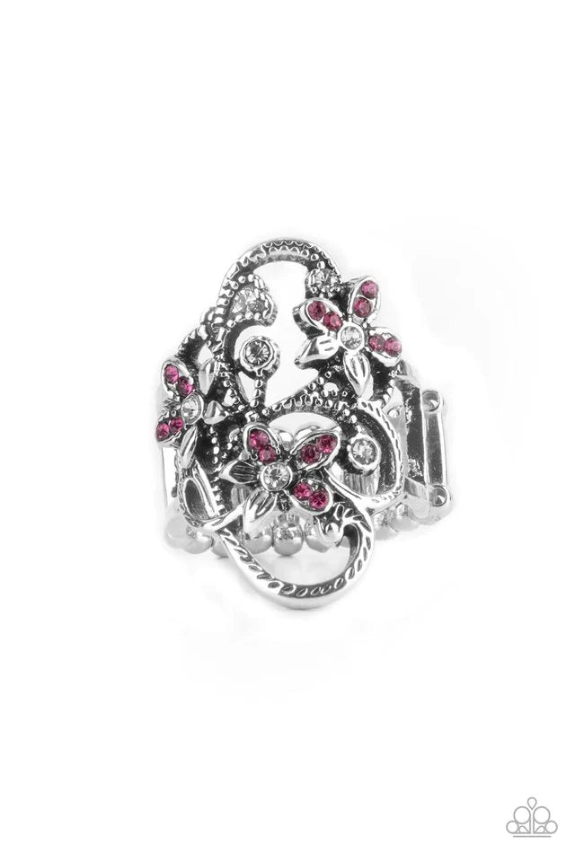 Flirtatiously Flowering Pink Ring