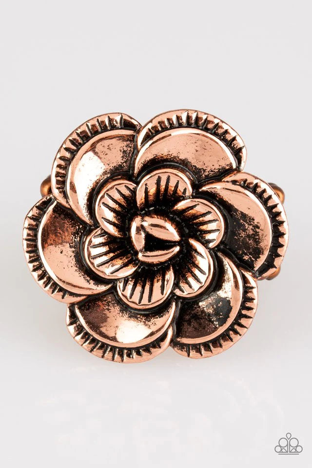 Flowerbed and Breakfast Copper Ring