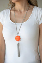 Load image into Gallery viewer, Prismatically Polygon Orange Necklace