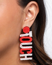 Load image into Gallery viewer, Touchdown Texture Red Earrings