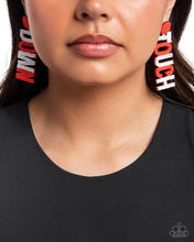 Load image into Gallery viewer, Touchdown Texture Red Earrings