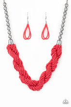 Load image into Gallery viewer, Savannah Surfin Orange Seed Bead Necklace