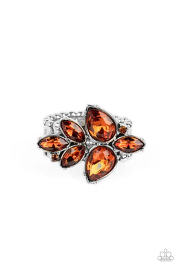 Ice Cold Couture Brown Ring