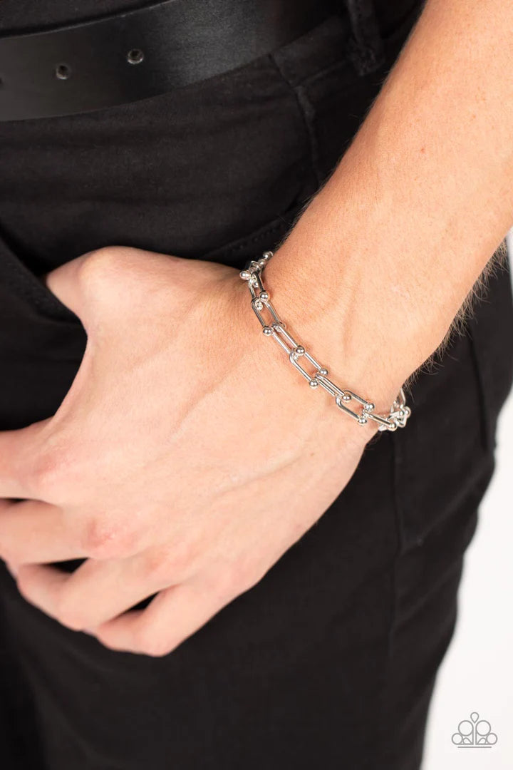 Grunge City Silver Men’s Bracelet