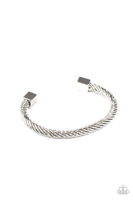 Block It Out Silver Men’s Cuff