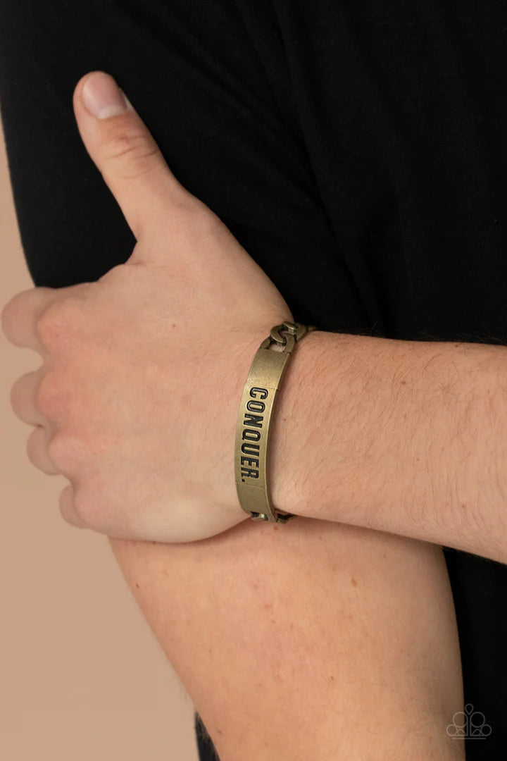 Conquer Your Fears Brass Men’s Cuff