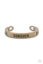 Load image into Gallery viewer, Conquer Your Fears Brass Men’s Cuff