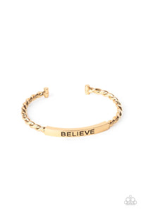 Keep Calm and Believe Gold Men’s Cuff