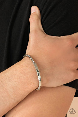 Keep Calm and Believe Silver Men’s Cuff
