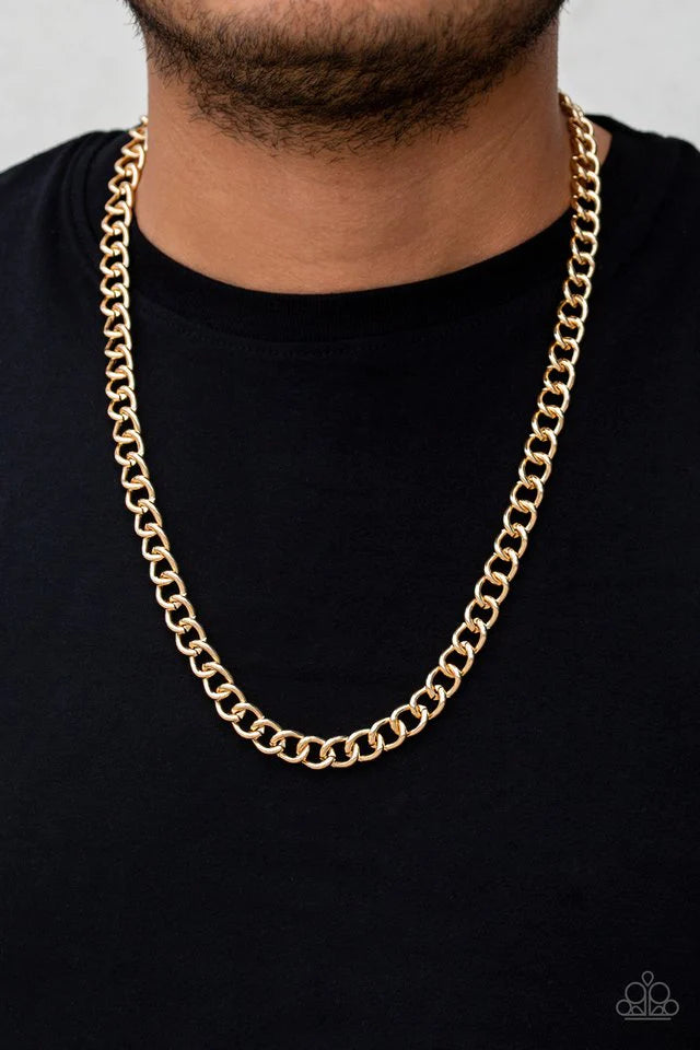 Full Court Gold Mens Necklace