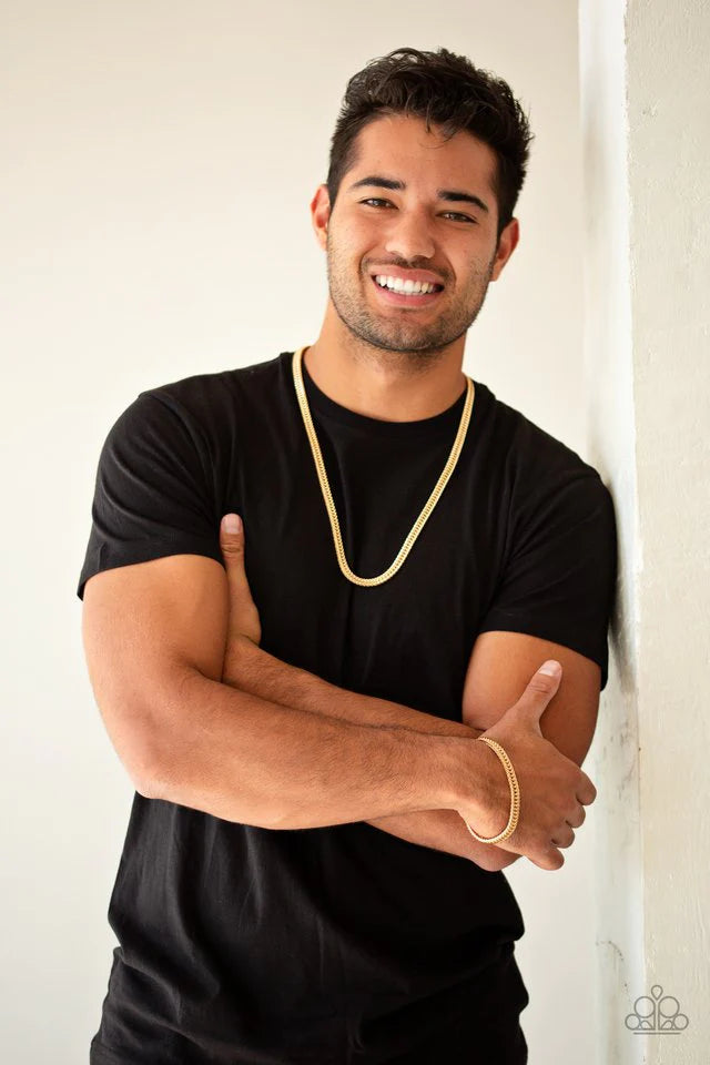 Knockout King Mens Gold Necklace