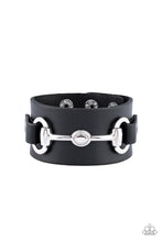 Load image into Gallery viewer, Biker Band Black Snap Bracelet