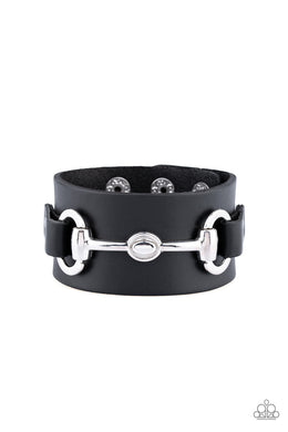 Biker Band Black Snap Bracelet