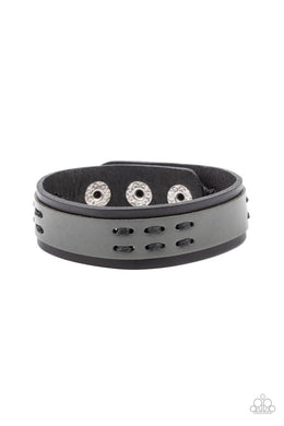 Blaze a Trail Black Snap Bracelet