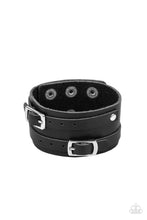 Load image into Gallery viewer, Bronco Bustin Buckles Black Snap Bracelet