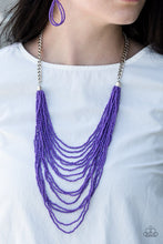 Load image into Gallery viewer, Bora Bombora Purple Seed Bead Necklace