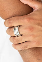 Load image into Gallery viewer, Zip Line Silver Men’s Ring