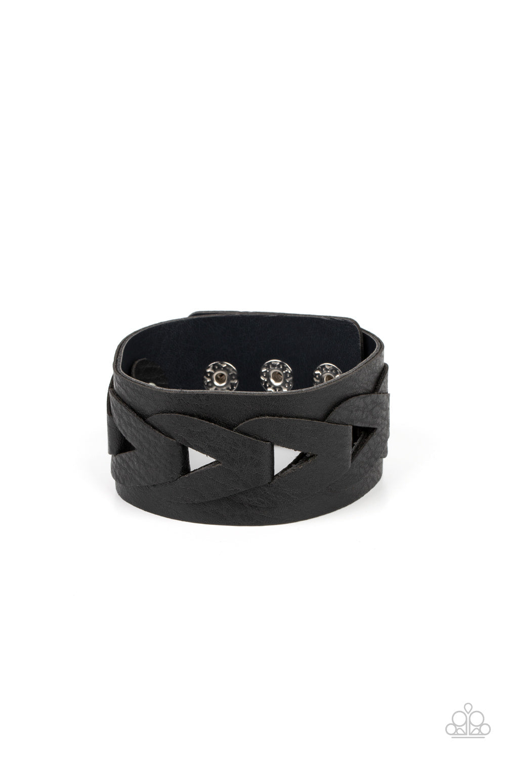 Horse and Carriage Black Snap Bracelet