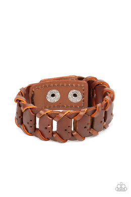 Knocked for a Loop Brown Snap Bracelet