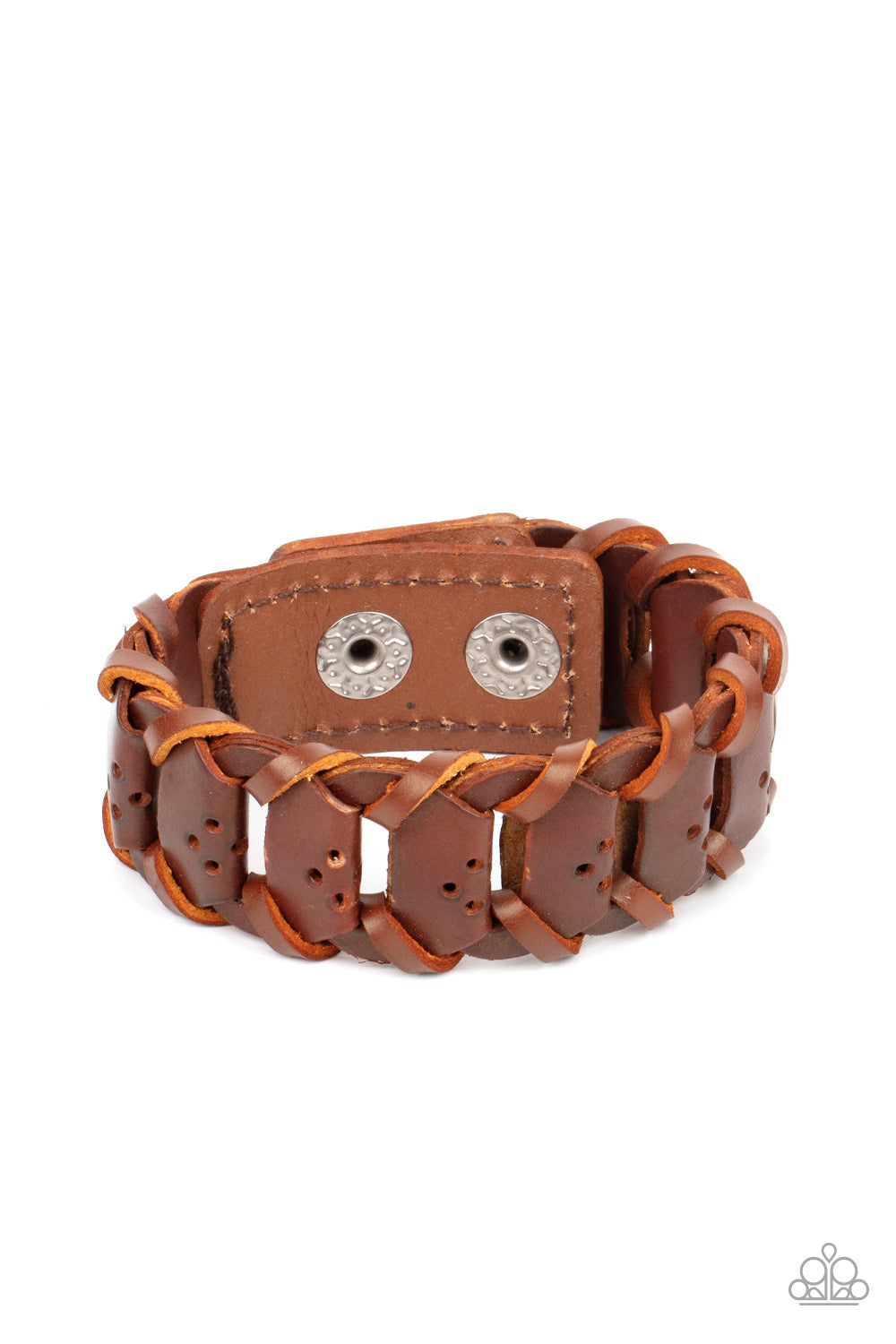 Knocked for a Loop Brown Snap Bracelet