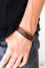 Load image into Gallery viewer, No Place Like Home Plate Brown Snap Bracelet