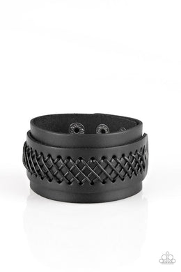 Outlaw and Order Black Snap Bracelet