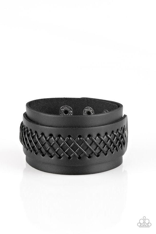 Outlaw and Order Black Snap Bracelet