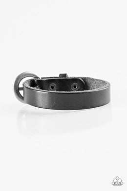 Over and Out Black Buckle Bracelet