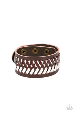 Punk Rocker Road Brown Snap Bracelet