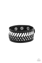 Load image into Gallery viewer, Punk Rocker Road Black Snap Bracelet