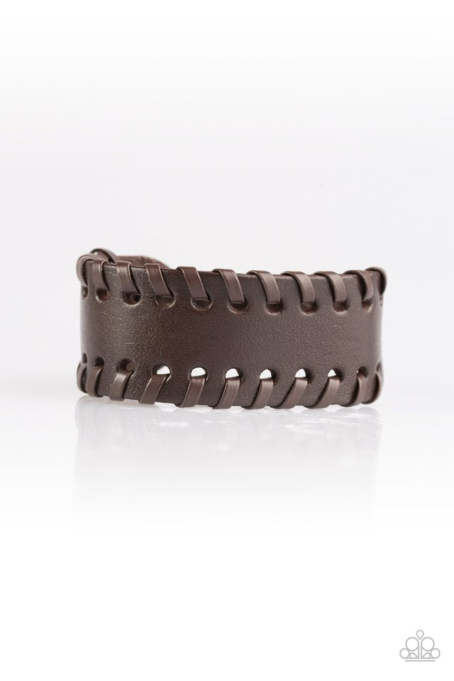Rugged Roadways Brown Buckle Bracelet