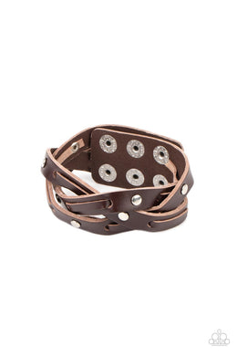 Rugged Roundup Brown Snap Bracelet