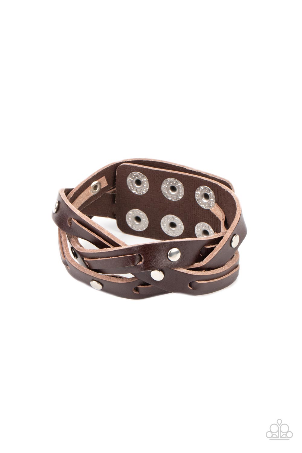 Rugged Roundup Brown Snap Bracelet