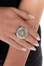 Load image into Gallery viewer, Carved Coachella Yellow Ring