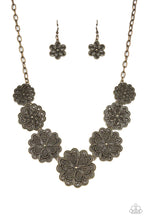 Load image into Gallery viewer, Basketful Of Blossoms Brass Necklace
